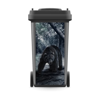 Mülltonnenaufkleber Mülltonne Mülleimer Abfalltonne Sticker Bär Grizzly Wald- 720 x 320 mm