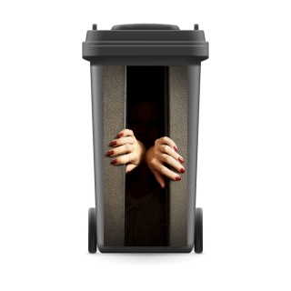 Mülltonnenaufkleber Mülleimer Abfalltonne Sticker Hände Aufzug Fahrstuhl- 800 x 370 mm