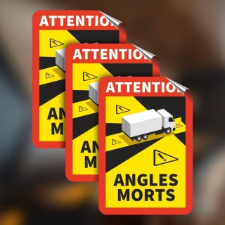 Toter Winkel Angles Morts - LKW / Aufkleber 3 Stück