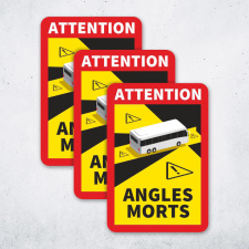Magnetschild Toter Winkel für BUS/LKW Frankreich Angles Morts Set 3 Stück