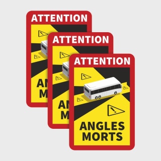 Toter Winkel Angles Morts - Bus / Magnetfolie 3 Stück