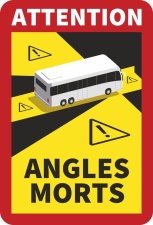 Toter Winkel Angles Morts - Bus / Magnetfolie 3 Stück