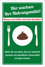 Schild Landwirtschaft Futterwiese Nahrungsmittel Kein Hundeklo 3 mm Alu-Verbund 450 x 300 mm