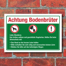 Schild Bodenbrüter Vögel Hunde anleinen...