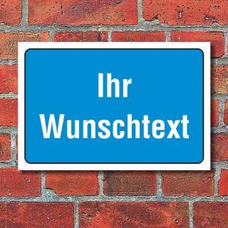 Schild Hinweisschild Wunschtext Firmenschild Praxisschild Wetterfest 3mm Alu-Verbund 300 x 200 mm 3 - Blau