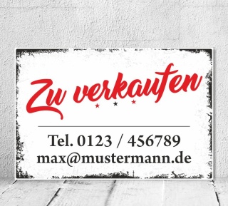 Schild Vintage Shabby Holzschild Dekoschild Zu verkaufen Wunschtext