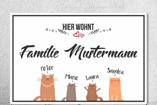 Schild Vintage Shabby Holzschild Dekoschild Namensschild Türschild Familie