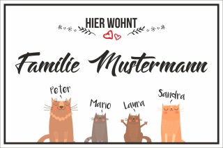 Schild Hausschild Namensschild Türschild Familiennamen 3 mm Alu-Verbund