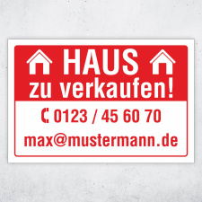 Schild Haus zu verkaufen Wetterfest Alu-Verbund 3 mm