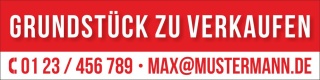 PVC Werbebanner Banner Plane Grundstück zu verkaufen mit Ösen