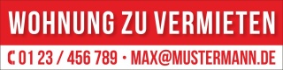 PVC Werbebanner Banner Plane Wohnung zu vermieten mit Ösen
