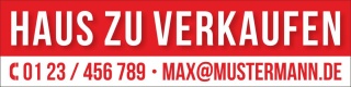 PVC Werbebanner Banner Plane Haus zu verkaufen mit Ösen 3000 x 750 mm