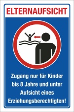 Schild Elternaufsicht Hallenbad Freibad Kinder Gefahr...