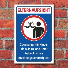 Schild Elternaufsicht Hallenbad Freibad Kinder Gefahr...