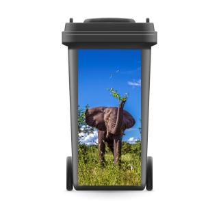 Mülltonnenaufkleber Mülltonne Abfalltonne Sticker Elefant Afrika Savanne