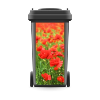 Mülltonnenaufkleber Mülltonne Mülleimer Abfalltonne Sticker Mohn Blumen- 800 x 370 mm