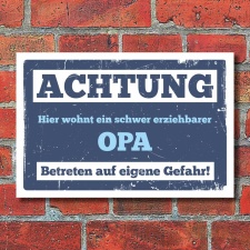 Schild Hier wohnt ein schwer erziehbarer Opa Geschenk 3...