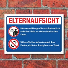 Schild Elternaufsicht Badeaufsicht Freibad Hallenbad...