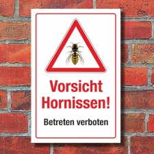 Schild Vorsicht Hornissen Gefahrschild Hinweisschild 3 mm Alu-Verbund 300 x 200 mm