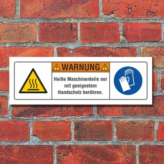 Sicherheitsschild Heiße Maschinenteile Handschutz 3 mm Alu-Verbund