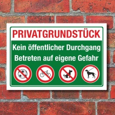 Schild Privatgrundstück Kein öffentlicher...