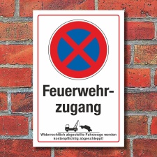 Schild Parkverbot Halteverbot Feuerwehrzugang Rettung...