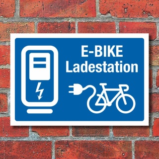 Schild Nur für E-Bike Tankstelle Ladestation Parkplatz 3 mm Alu-Verbund