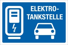Schild Nur für E-Autos Tankstelle Ladestation Parkplatz 3 mm Alu-Verbund - 600 x 400 mm