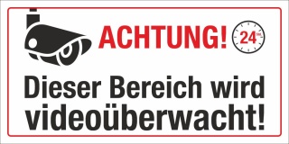 Motiv 1 - Schild Dieser Bereich wird Videoüberwacht  - 400 x 200 mm