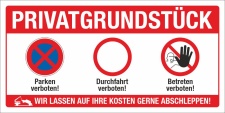 Motiv 4 - Schild Privatgrundstück Parken Durchfahrt...