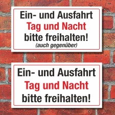 Schild Ein und Ausfahrt freihalten Parkverbot Halteverbot...