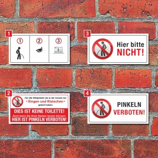 Schild Urinieren Pinkeln Pissen verboten Keine Toilette 3 mm Alu-Verbund