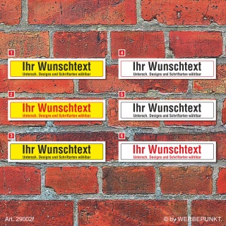 Schild Ihr Text Wunschtext Pfeil Hinweisschild Türschild 52x11cm