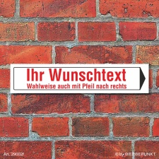 Schild Ihr Text Wunschtext Pfeil Hinweisschild Türschild 52x11cm