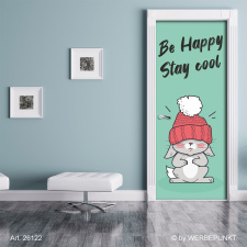 Türtapete "Hase be happy stay cool",...