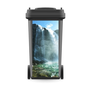 Mülltonnenaufkleber Mülltonne Abfalltonne Sticker Wasserfall Natur 720 x 320 mm