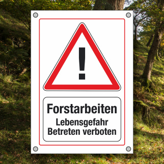 PVC Banner Plane Baumfällung Forstarbeiten 50 x 70 cm