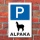 Schild Alpaka Parkplatz parken 3 mm Alu-Verbund
