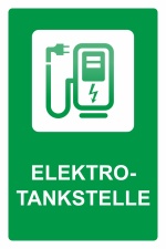 Schild Elektrotankstelle Ladestation E-Auto Elektroauto grün 3 mm Alu-Verbund 300 x 200 mm