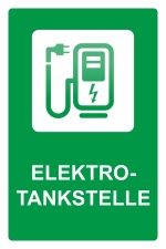Schild Elektrotankstelle Ladestation E-Auto Elektroauto grün 3 mm Alu-Verbund 600 x 400 mm