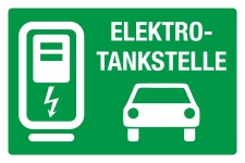 Schild Elektrotankstelle Ladestation E-Auto Elektroauto aufladen grün 3 mm Alu-Verbund 450 x 300 mm