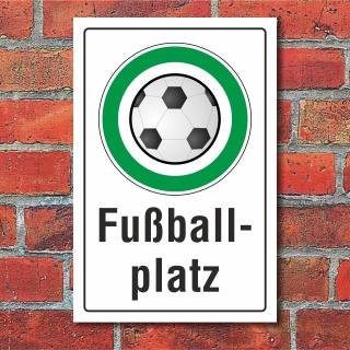 Schild Fußballplatz Fußball Fußballspielen erlaubt 3 mm Alu-Verbund