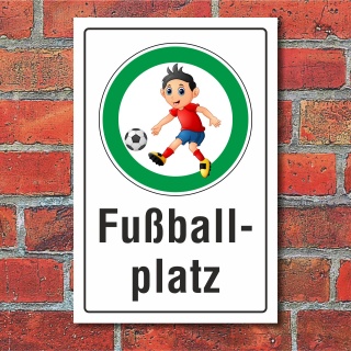 Schild Fußballplatz Fußball Fußballspielen erlaubt  spielende Kinder 3 mm Alu-Verbund