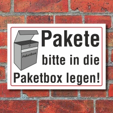 Schil Pakete bitte in die Paketbox legen mit Bild...