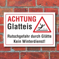 Schild Achtung Glatteis Rutschgefahr Glätte Kein...