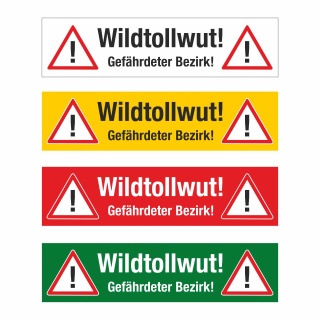PVC Banner Achtung Wildtollwut Tollwut Forst Wald Wildtiere Plane mit Ösen