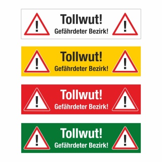 PVC Banner Achtung Tollwut Forst Wald Wildtiere Plane mit Ösen