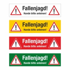 PVC Banner Achtung Fallenjagd Forst Wald Wildtiere Plane...