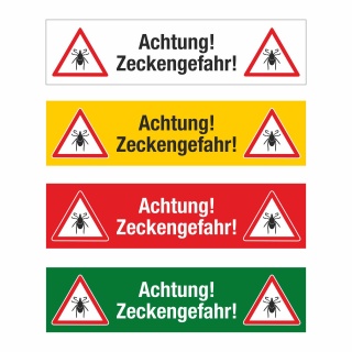 PVC Banner Achtung Zeckengefahr Forst Wald Zecken Plane mit Ösen