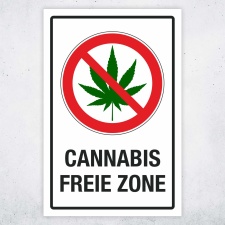 Schild Cannabis freie Zone Hinweisschild 3 mm Alu-Verbund 300 x 200 mm